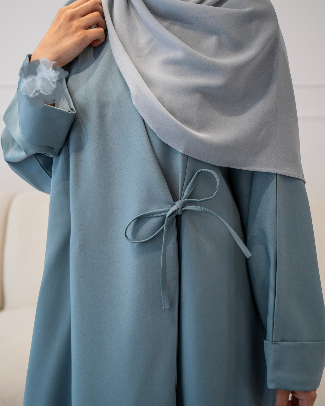 Side Wrap Abaya | Blue