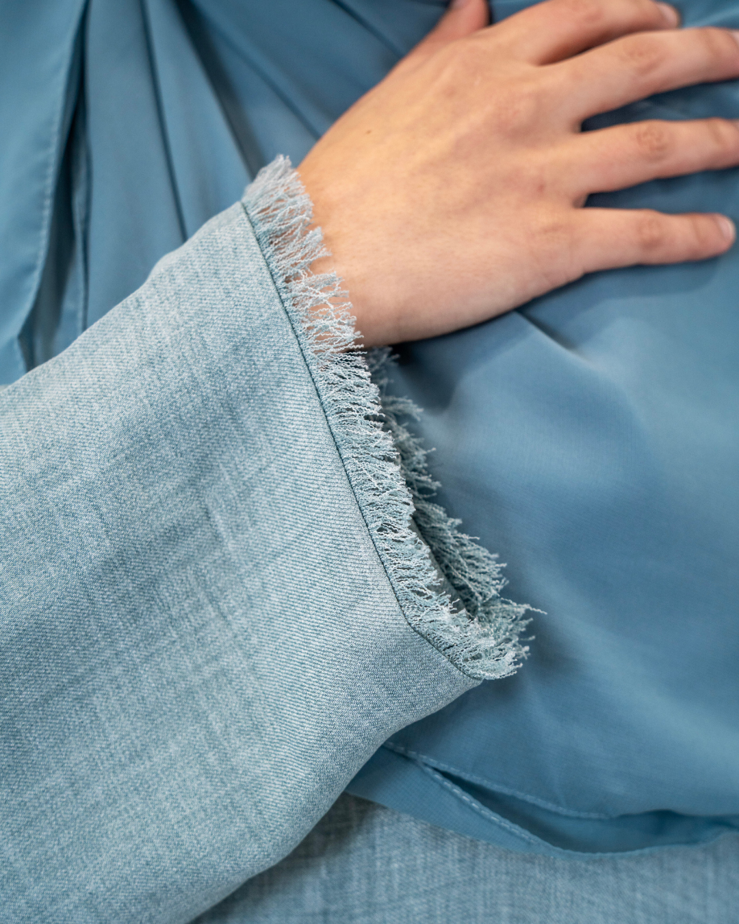 Soft Linen Abaya | Blue