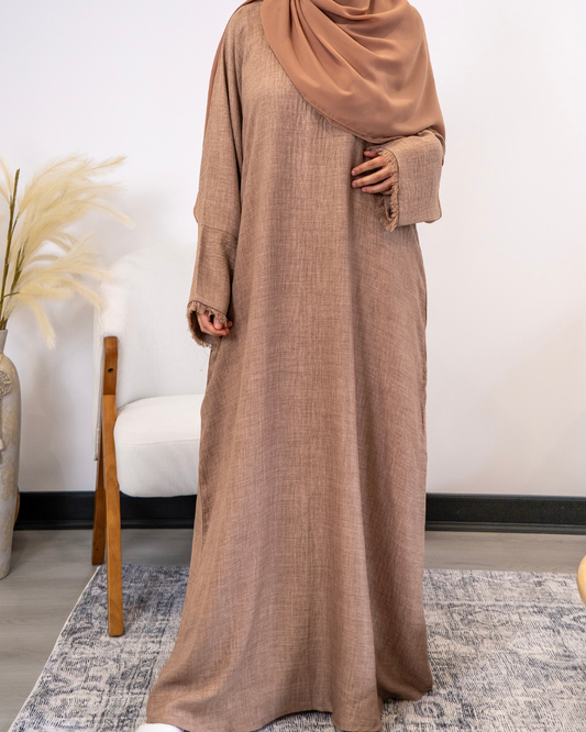 Soft Linen Abaya | Beige